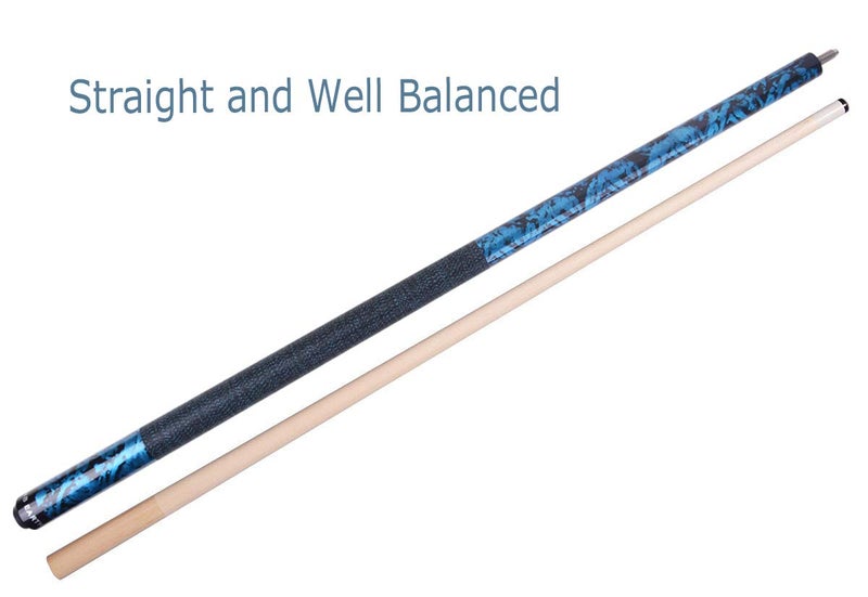 AB Earth 58 inch Hand-Painted Series 2-Piece Billaird Pool Cue Stick with Irish Linen Wrap (Blue, 19oz) - Image 3